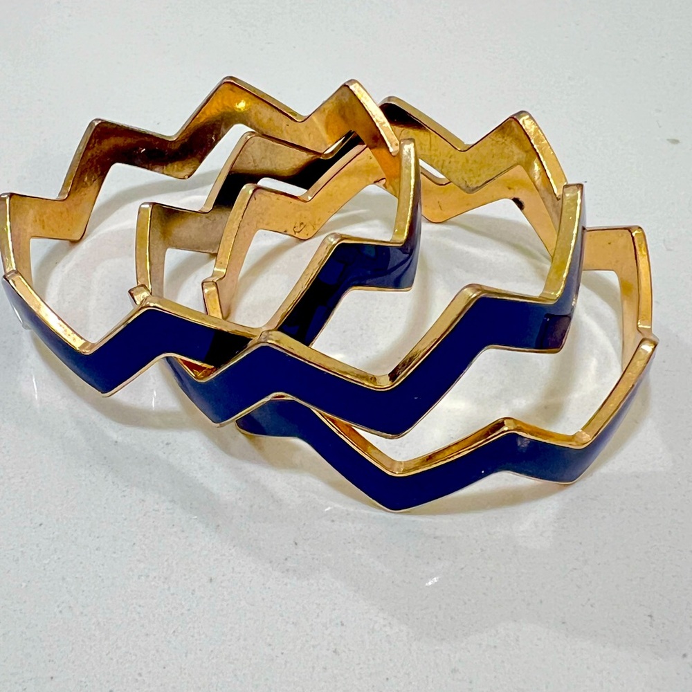 Navy & Gold zig zag bangles.